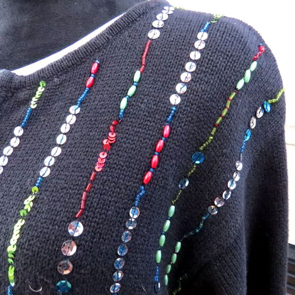 Dress Barn Woman Vintage Embellished Full Zip Cardigan Sweater 18/20 EUC - Picture 2 of 7